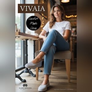 VIVAIA Walker Pro Hybrid Size 10 "Izabel" Metallic Ballet Flats Pressure-Relief